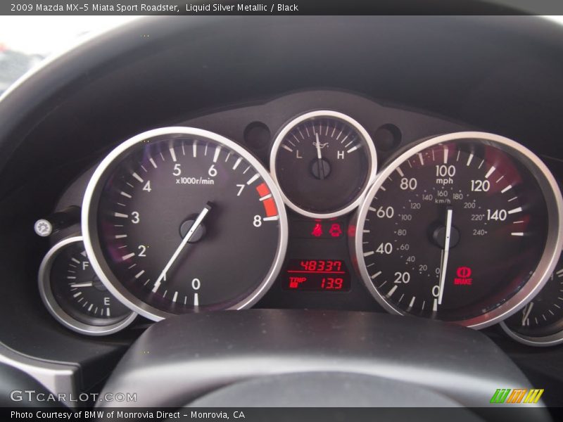 Liquid Silver Metallic / Black 2009 Mazda MX-5 Miata Sport Roadster