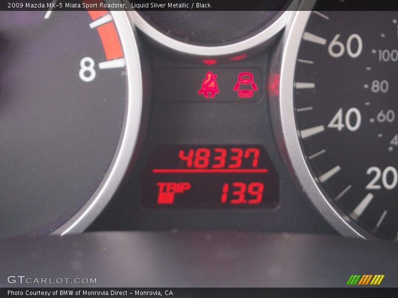 Liquid Silver Metallic / Black 2009 Mazda MX-5 Miata Sport Roadster