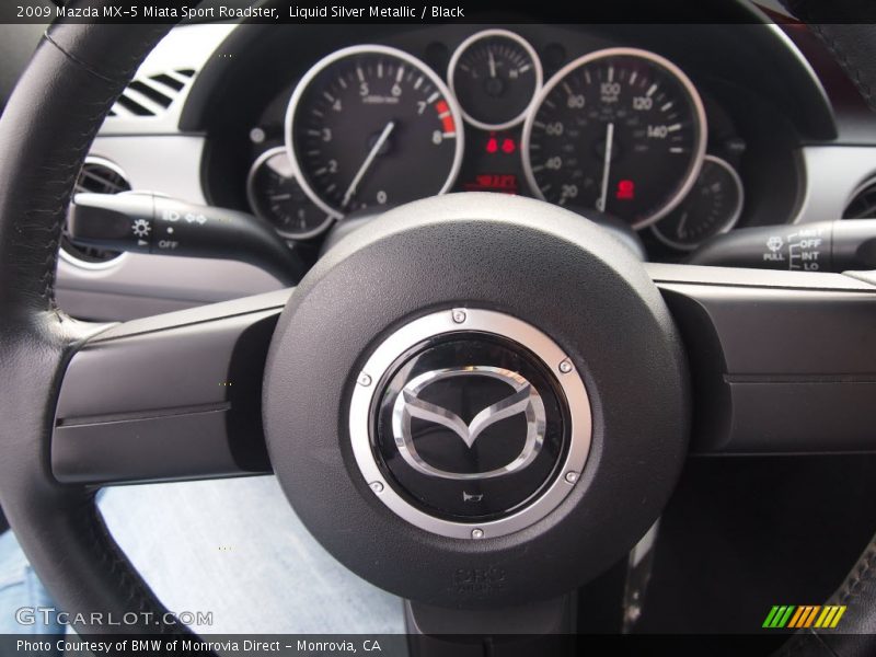 Liquid Silver Metallic / Black 2009 Mazda MX-5 Miata Sport Roadster