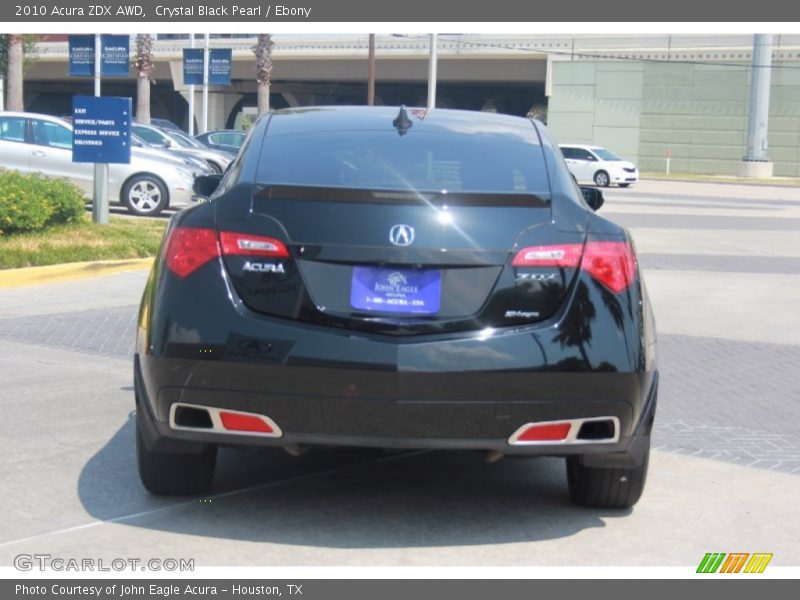 Crystal Black Pearl / Ebony 2010 Acura ZDX AWD