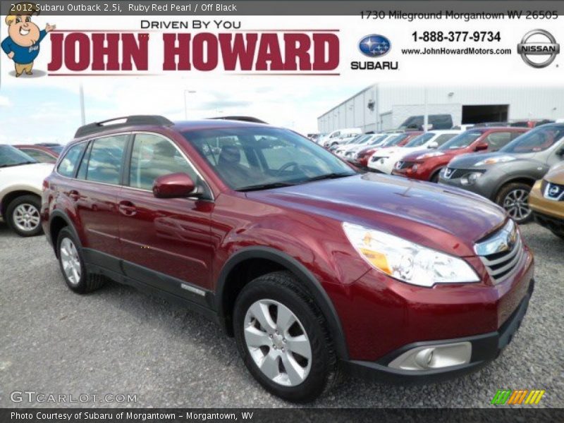 Ruby Red Pearl / Off Black 2012 Subaru Outback 2.5i