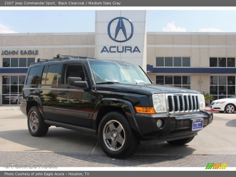 Black Clearcoat / Medium Slate Gray 2007 Jeep Commander Sport