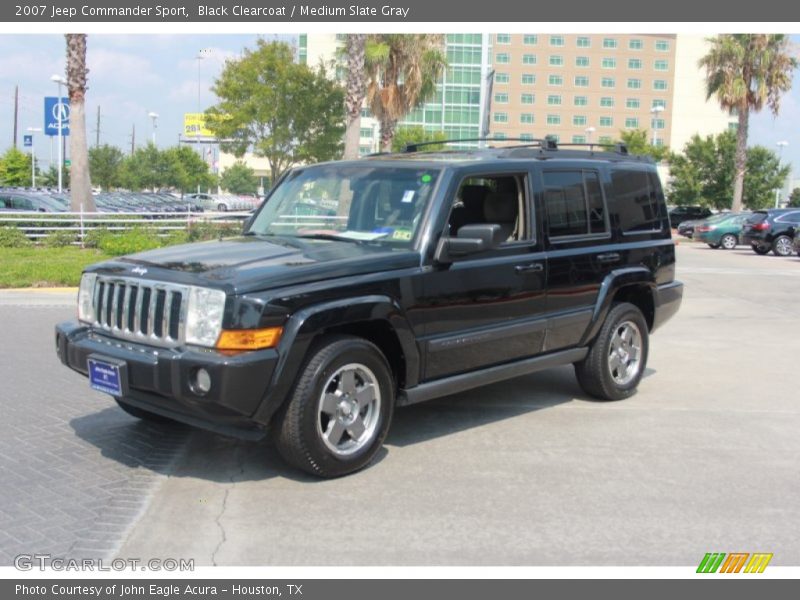 Black Clearcoat / Medium Slate Gray 2007 Jeep Commander Sport