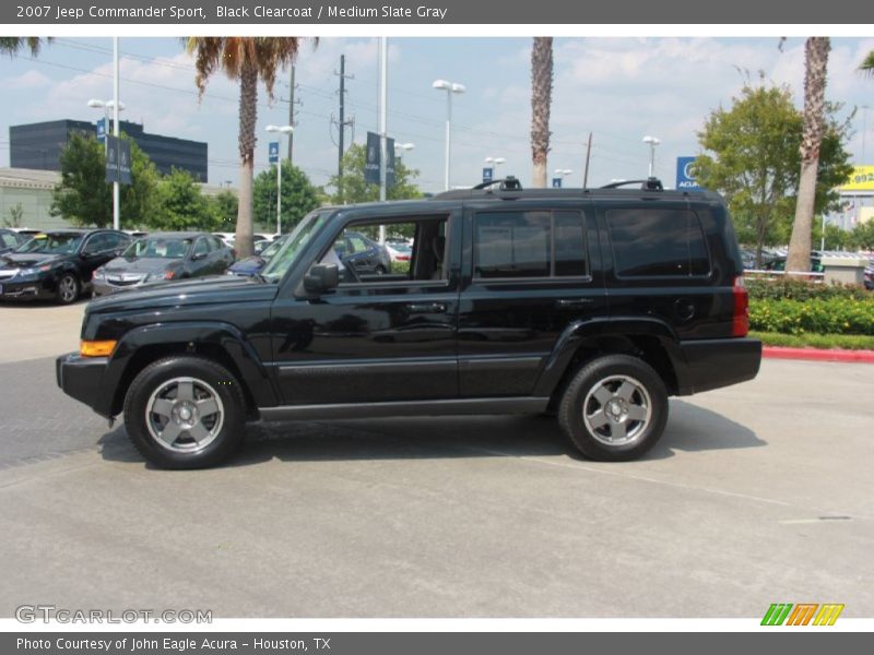 Black Clearcoat / Medium Slate Gray 2007 Jeep Commander Sport