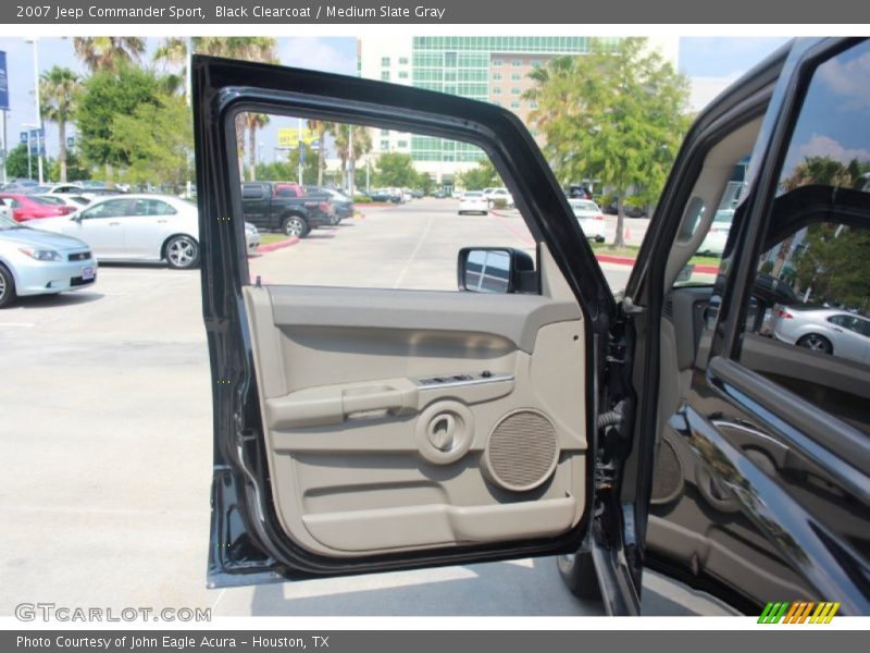 Black Clearcoat / Medium Slate Gray 2007 Jeep Commander Sport