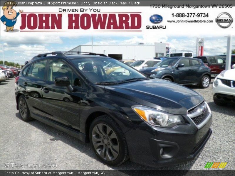 Obsidian Black Pearl / Black 2012 Subaru Impreza 2.0i Sport Premium 5 Door