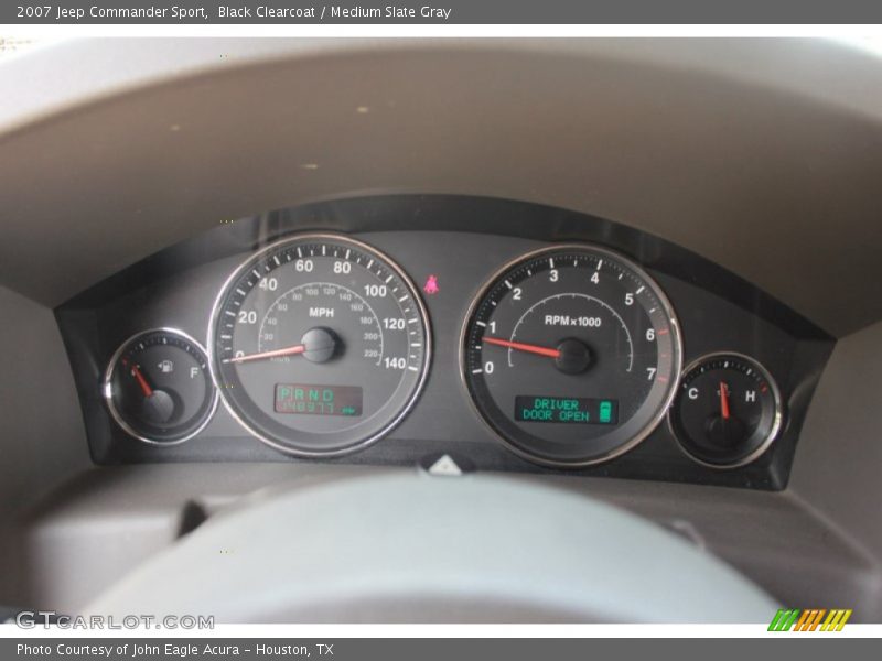 Black Clearcoat / Medium Slate Gray 2007 Jeep Commander Sport