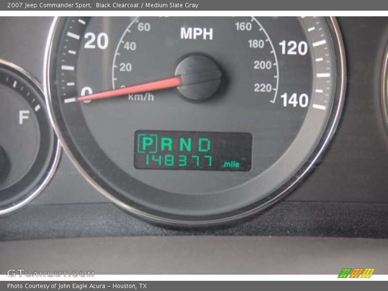 Black Clearcoat / Medium Slate Gray 2007 Jeep Commander Sport