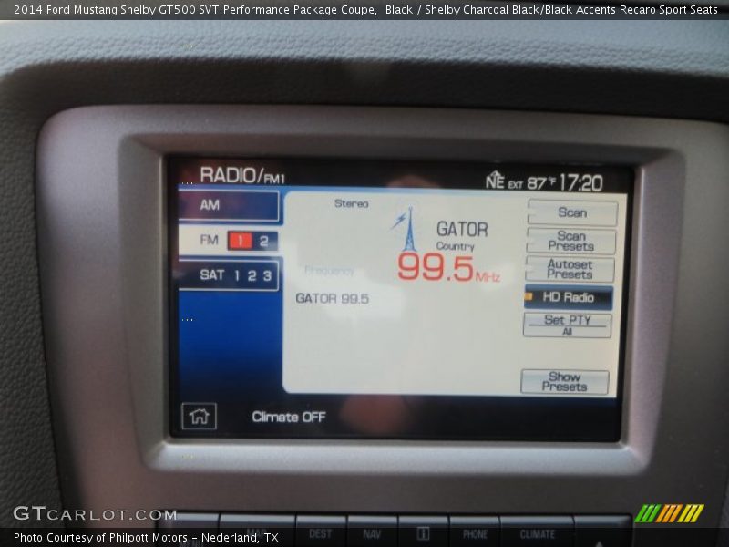 Audio System of 2014 Mustang Shelby GT500 SVT Performance Package Coupe