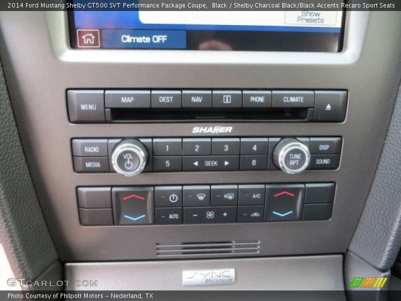 Controls of 2014 Mustang Shelby GT500 SVT Performance Package Coupe