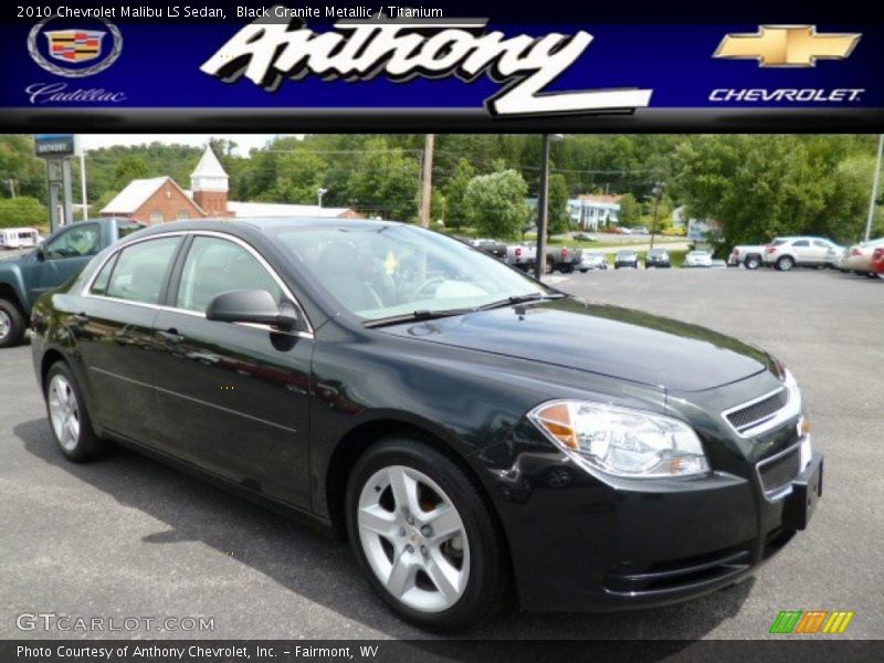 Black Granite Metallic / Titanium 2010 Chevrolet Malibu LS Sedan