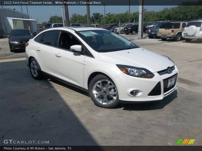 White Platinum / Charcoal Black 2013 Ford Focus Titanium Sedan