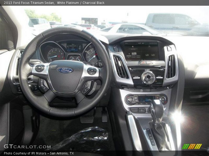 White Platinum / Charcoal Black 2013 Ford Focus Titanium Sedan