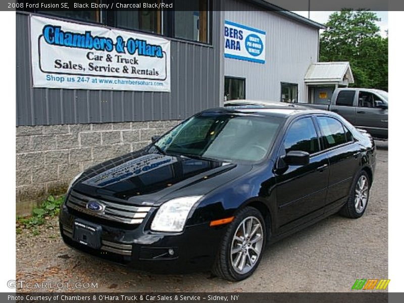 Black Ebony / Charcoal Black/Red 2008 Ford Fusion SE