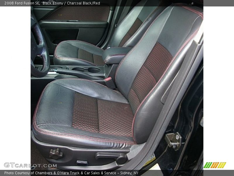 Black Ebony / Charcoal Black/Red 2008 Ford Fusion SE