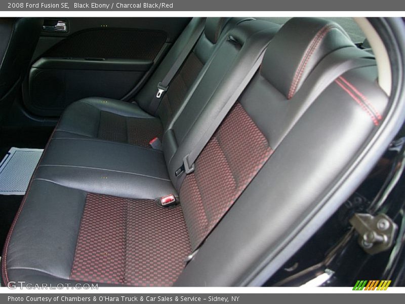 Black Ebony / Charcoal Black/Red 2008 Ford Fusion SE