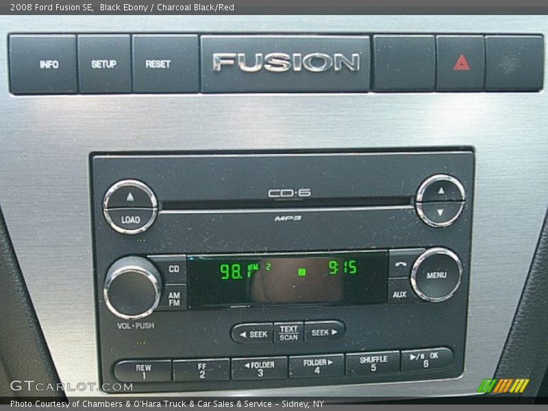 Black Ebony / Charcoal Black/Red 2008 Ford Fusion SE
