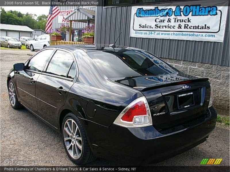 Black Ebony / Charcoal Black/Red 2008 Ford Fusion SE