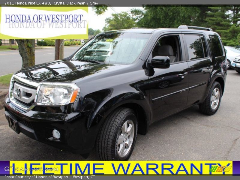 Crystal Black Pearl / Gray 2011 Honda Pilot EX 4WD