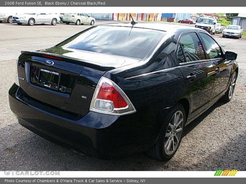 Black Ebony / Charcoal Black/Red 2008 Ford Fusion SE