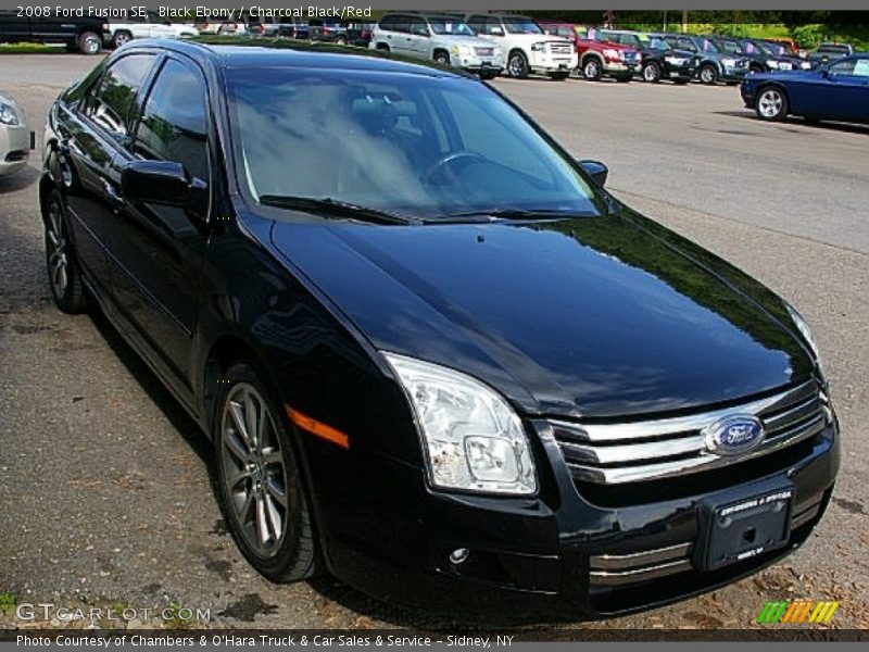 Black Ebony / Charcoal Black/Red 2008 Ford Fusion SE