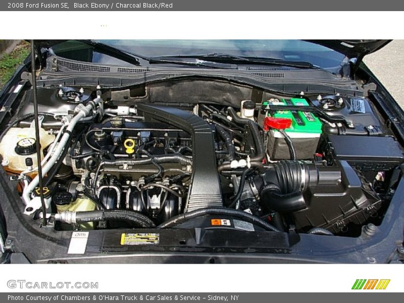 Black Ebony / Charcoal Black/Red 2008 Ford Fusion SE