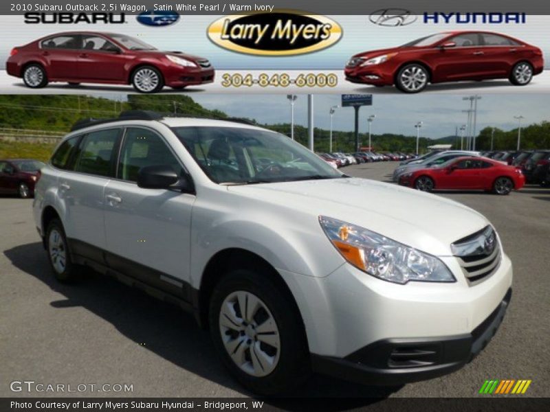 Satin White Pearl / Warm Ivory 2010 Subaru Outback 2.5i Wagon