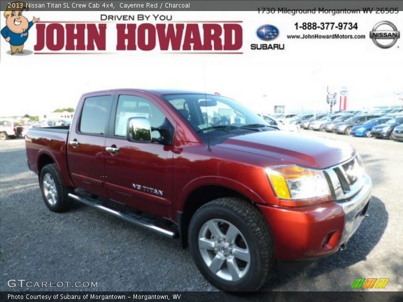 Cayenne Red / Charcoal 2013 Nissan Titan SL Crew Cab 4x4