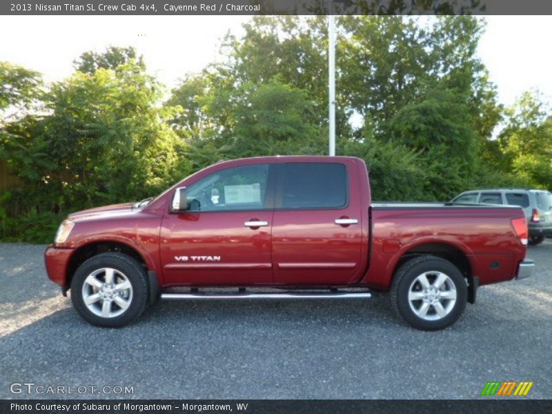 Cayenne Red / Charcoal 2013 Nissan Titan SL Crew Cab 4x4