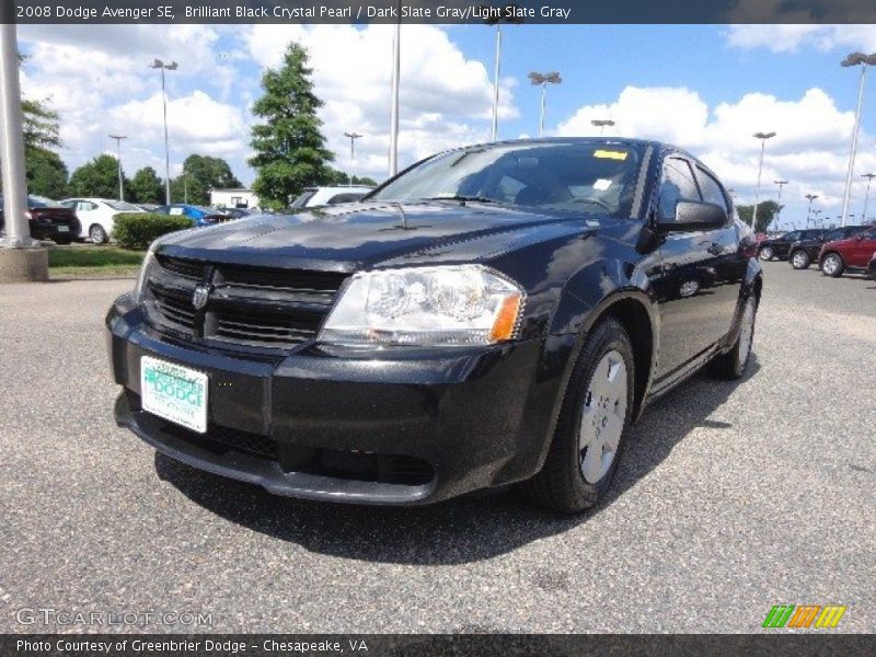 Brilliant Black Crystal Pearl / Dark Slate Gray/Light Slate Gray 2008 Dodge Avenger SE