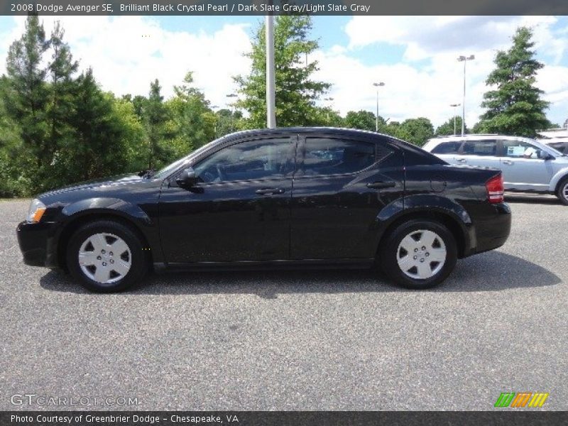 Brilliant Black Crystal Pearl / Dark Slate Gray/Light Slate Gray 2008 Dodge Avenger SE