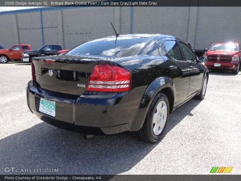 Brilliant Black Crystal Pearl / Dark Slate Gray/Light Slate Gray 2008 Dodge Avenger SE