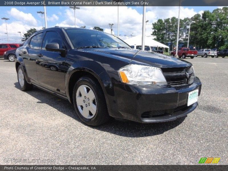 Brilliant Black Crystal Pearl / Dark Slate Gray/Light Slate Gray 2008 Dodge Avenger SE