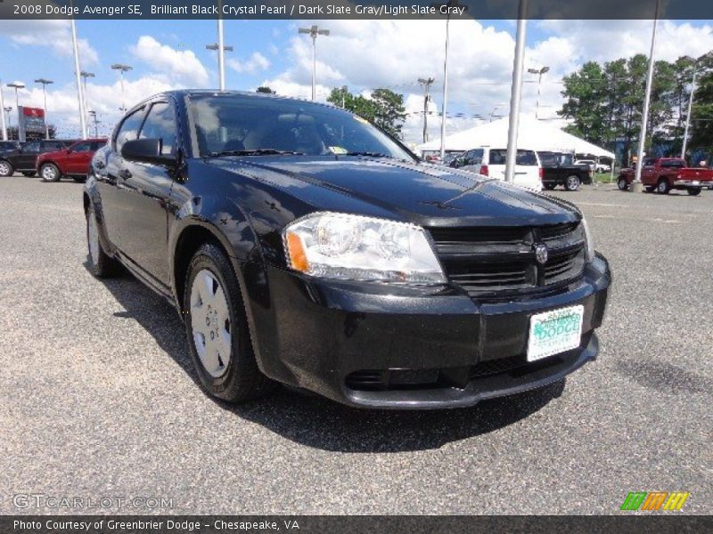 Brilliant Black Crystal Pearl / Dark Slate Gray/Light Slate Gray 2008 Dodge Avenger SE