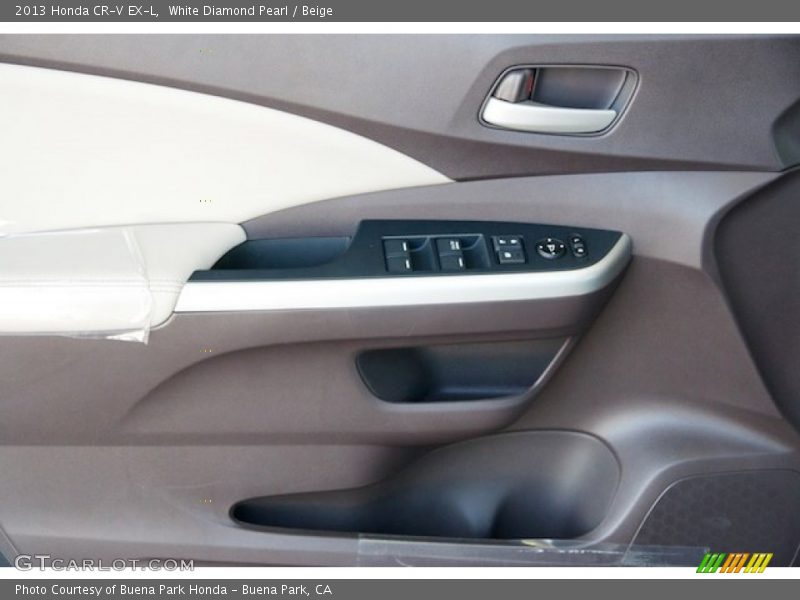 White Diamond Pearl / Beige 2013 Honda CR-V EX-L