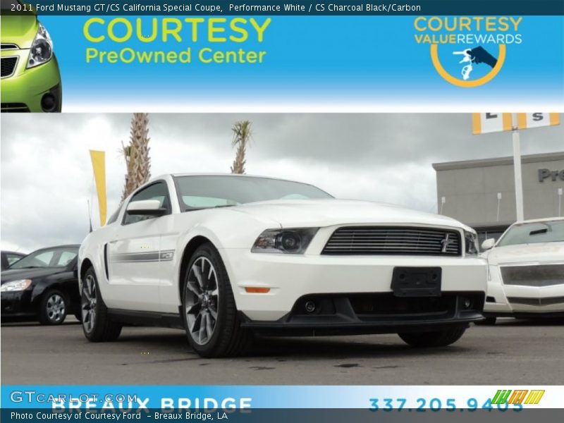 Performance White / CS Charcoal Black/Carbon 2011 Ford Mustang GT/CS California Special Coupe