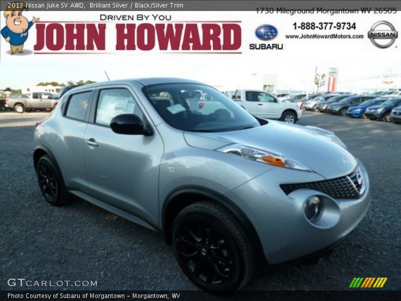 Brilliant Silver / Black/Silver Trim 2013 Nissan Juke SV AWD
