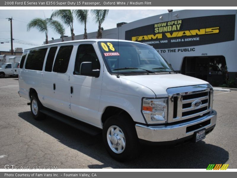 Oxford White / Medium Flint 2008 Ford E Series Van E350 Super Duty 15 Passenger