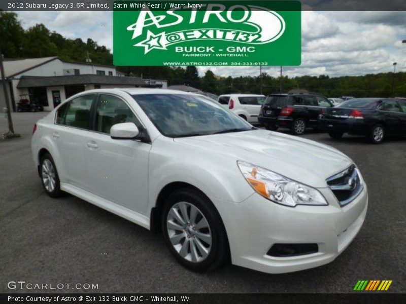 Satin White Pearl / Warm Ivory 2012 Subaru Legacy 3.6R Limited