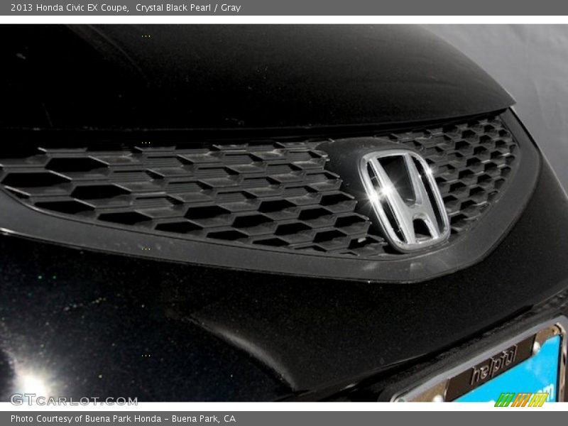 Crystal Black Pearl / Gray 2013 Honda Civic EX Coupe
