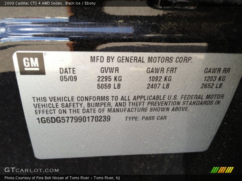 Black Ice / Ebony 2009 Cadillac CTS 4 AWD Sedan