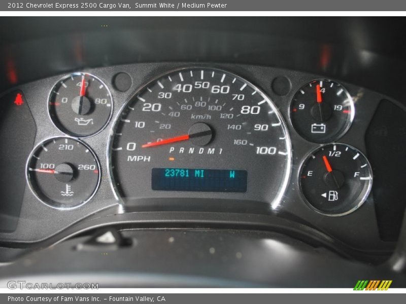  2012 Express 2500 Cargo Van 2500 Cargo Van Gauges