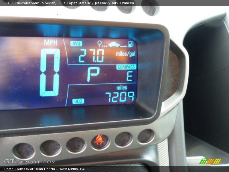 Blue Topaz Metallic / Jet Black/Dark Titanium 2012 Chevrolet Sonic LS Sedan