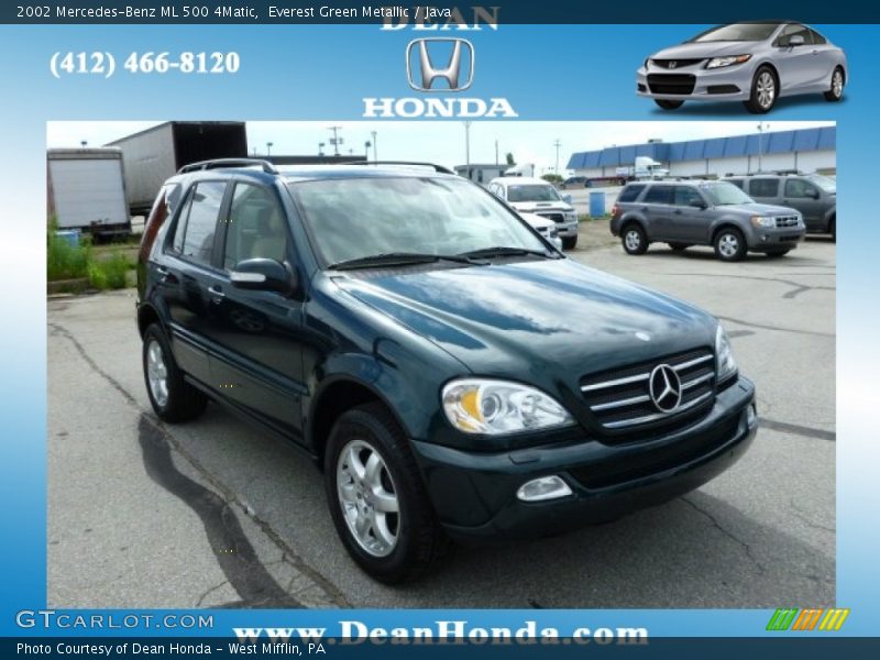 Everest Green Metallic / Java 2002 Mercedes-Benz ML 500 4Matic