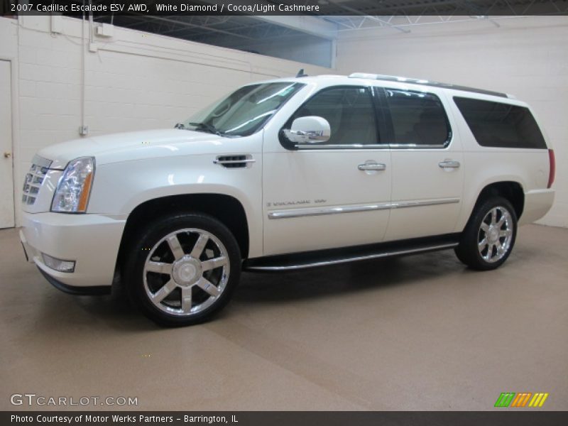 White Diamond / Cocoa/Light Cashmere 2007 Cadillac Escalade ESV AWD