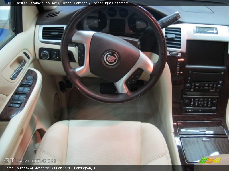 White Diamond / Cocoa/Light Cashmere 2007 Cadillac Escalade ESV AWD