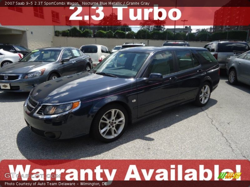 Nocturne Blue Metallic / Granite Gray 2007 Saab 9-5 2.3T SportCombi Wagon