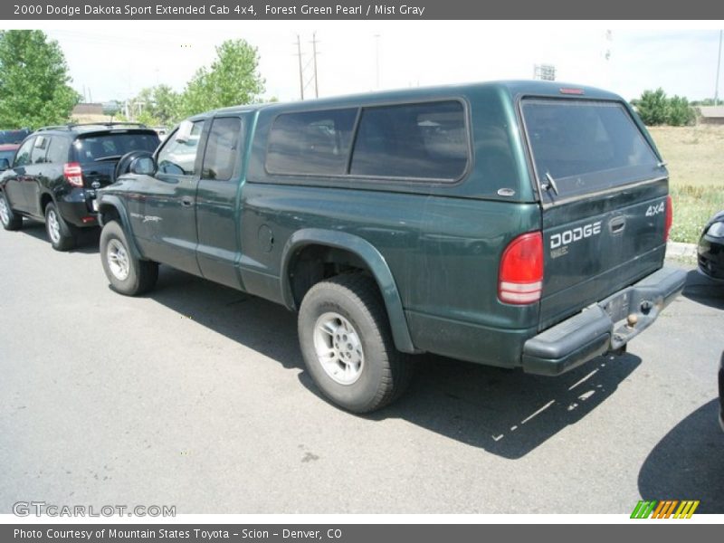 Forest Green Pearl / Mist Gray 2000 Dodge Dakota Sport Extended Cab 4x4