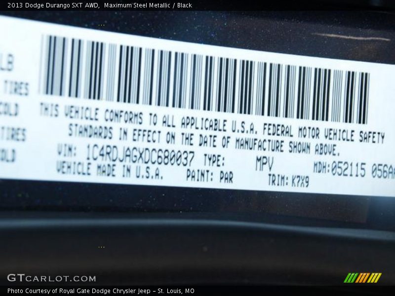 Maximum Steel Metallic / Black 2013 Dodge Durango SXT AWD