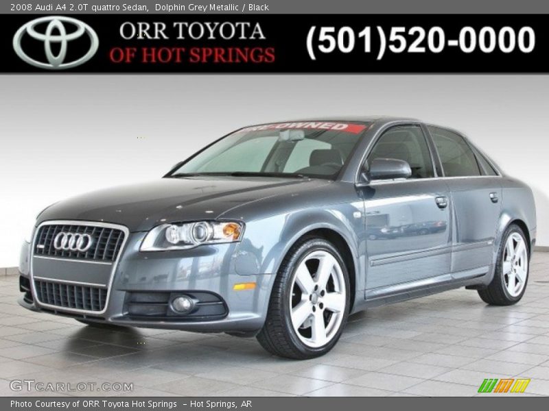 Dolphin Grey Metallic / Black 2008 Audi A4 2.0T quattro Sedan